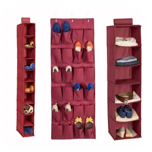 3-Piece Closet Organization Kit, Maroon