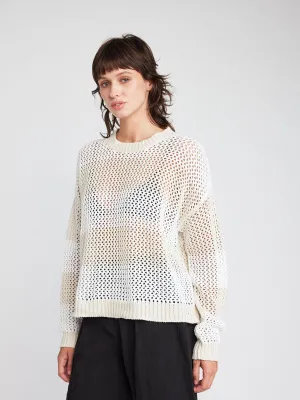 Alanna L/S Fishnet Striped Sweater