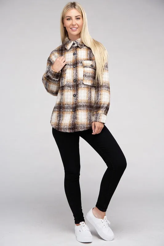 Ambiance Cozy Plaid Flannel Shacket