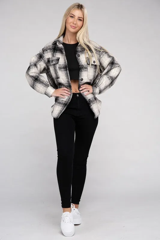 Ambiance Cozy Plaid Flannel Shacket
