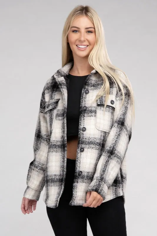 Ambiance Cozy Plaid Flannel Shacket