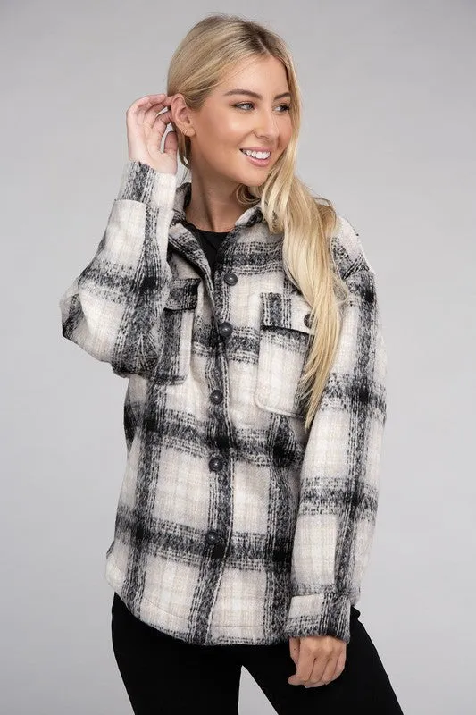 Ambiance Cozy Plaid Flannel Shacket