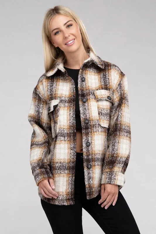 Ambiance Cozy Plaid Flannel Shacket