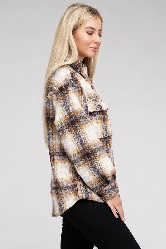 Ambiance Cozy Plaid Flannel Shacket