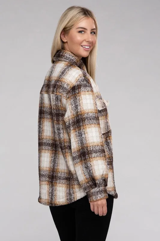 Ambiance Cozy Plaid Flannel Shacket