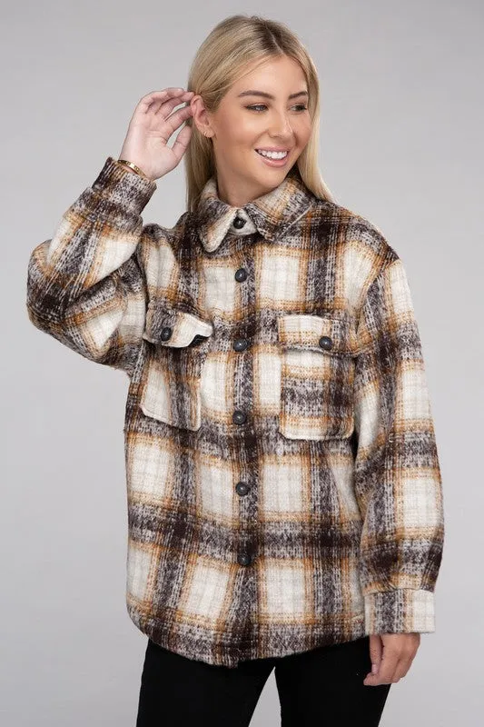 Ambiance Cozy Plaid Flannel Shacket