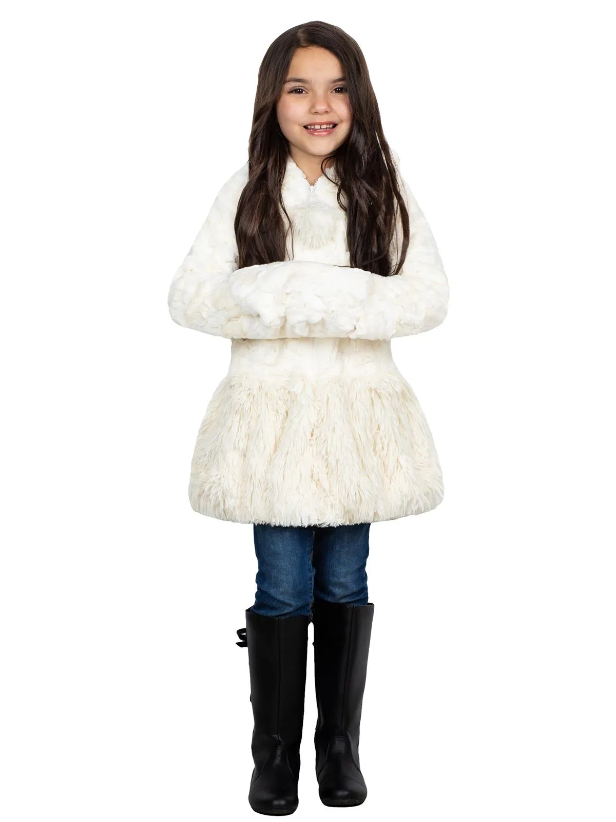 American Widgeon Hooded Shag Bottom Coat and Muff