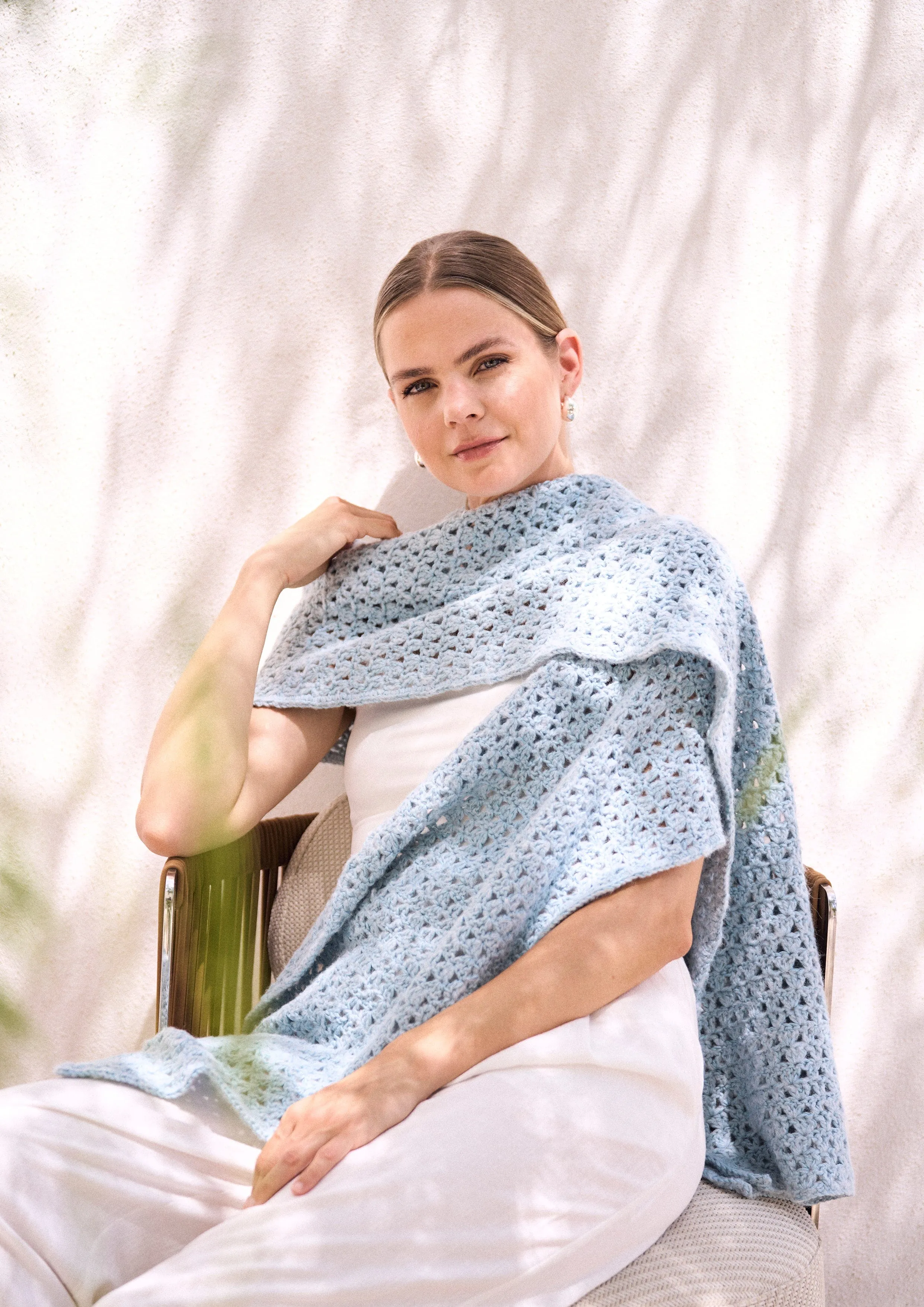 Annelise Crochet Wrap (colorway: Capri & Celeste) Kit
