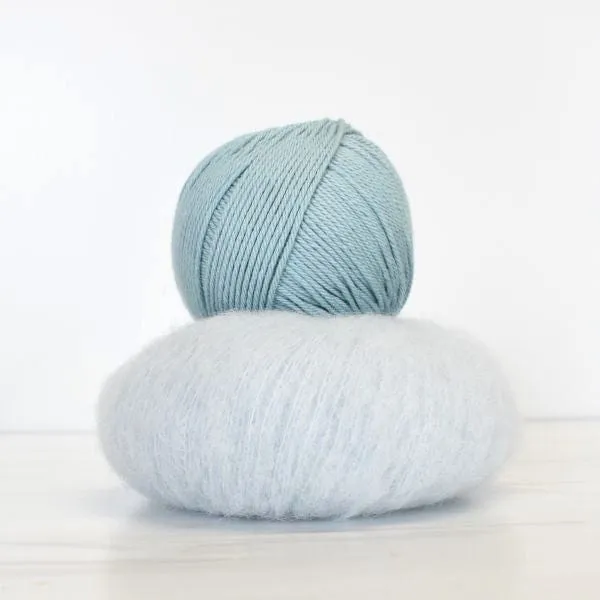 Annelise Crochet Wrap (colorway: Capri & Celeste) Kit
