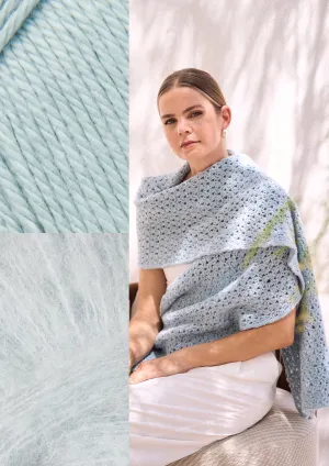 Annelise Crochet Wrap (colorway: Capri & Celeste) Kit