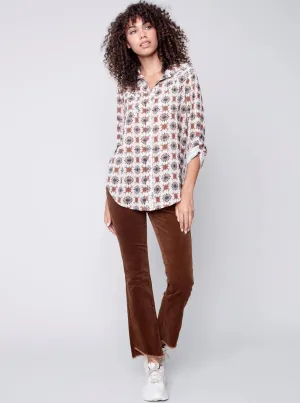 Assymetrical Hem Bootcut Pant [Truffle-C5429]