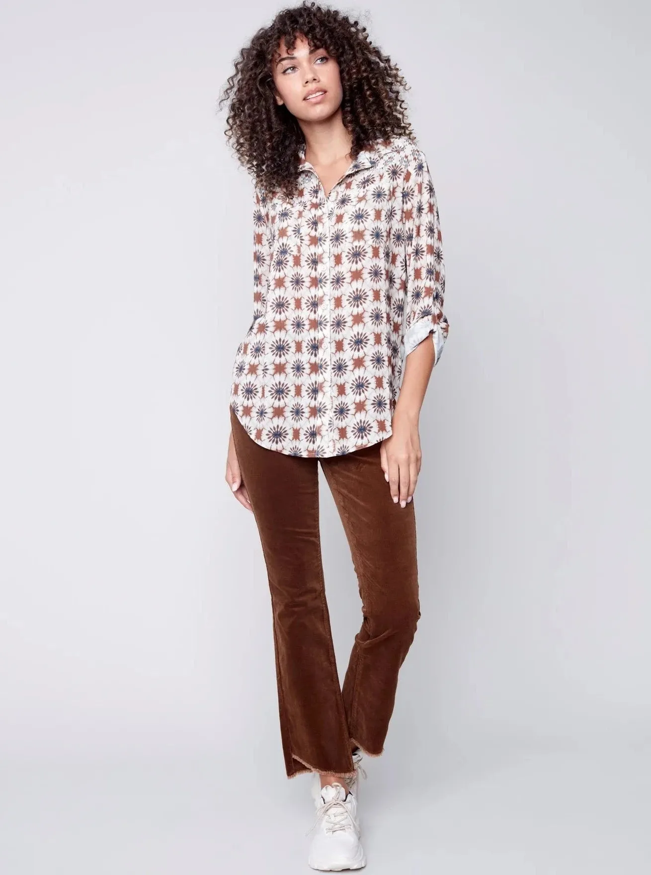 Assymetrical Hem Bootcut Pant [Truffle-C5429]