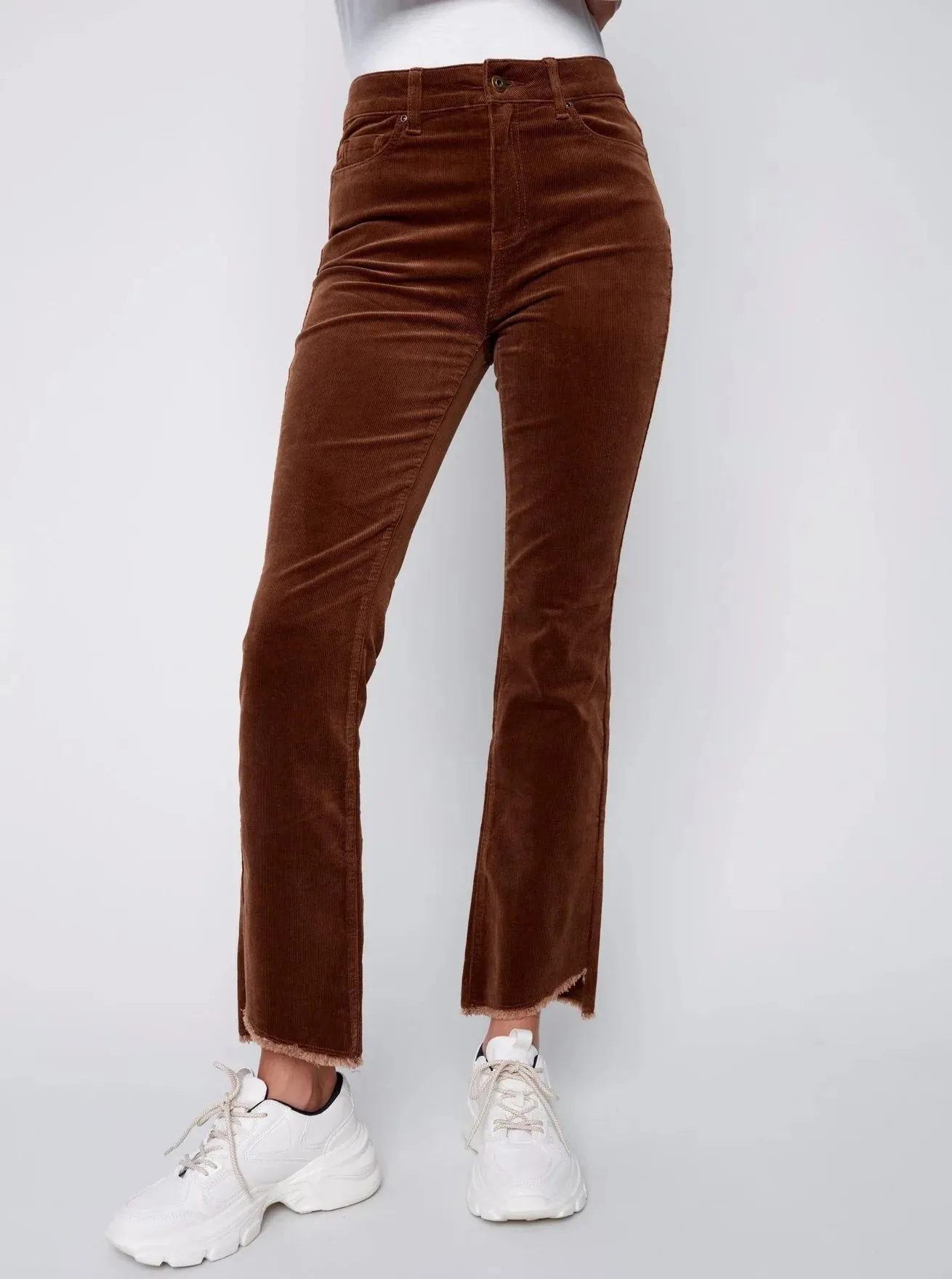 Assymetrical Hem Bootcut Pant [Truffle-C5429]