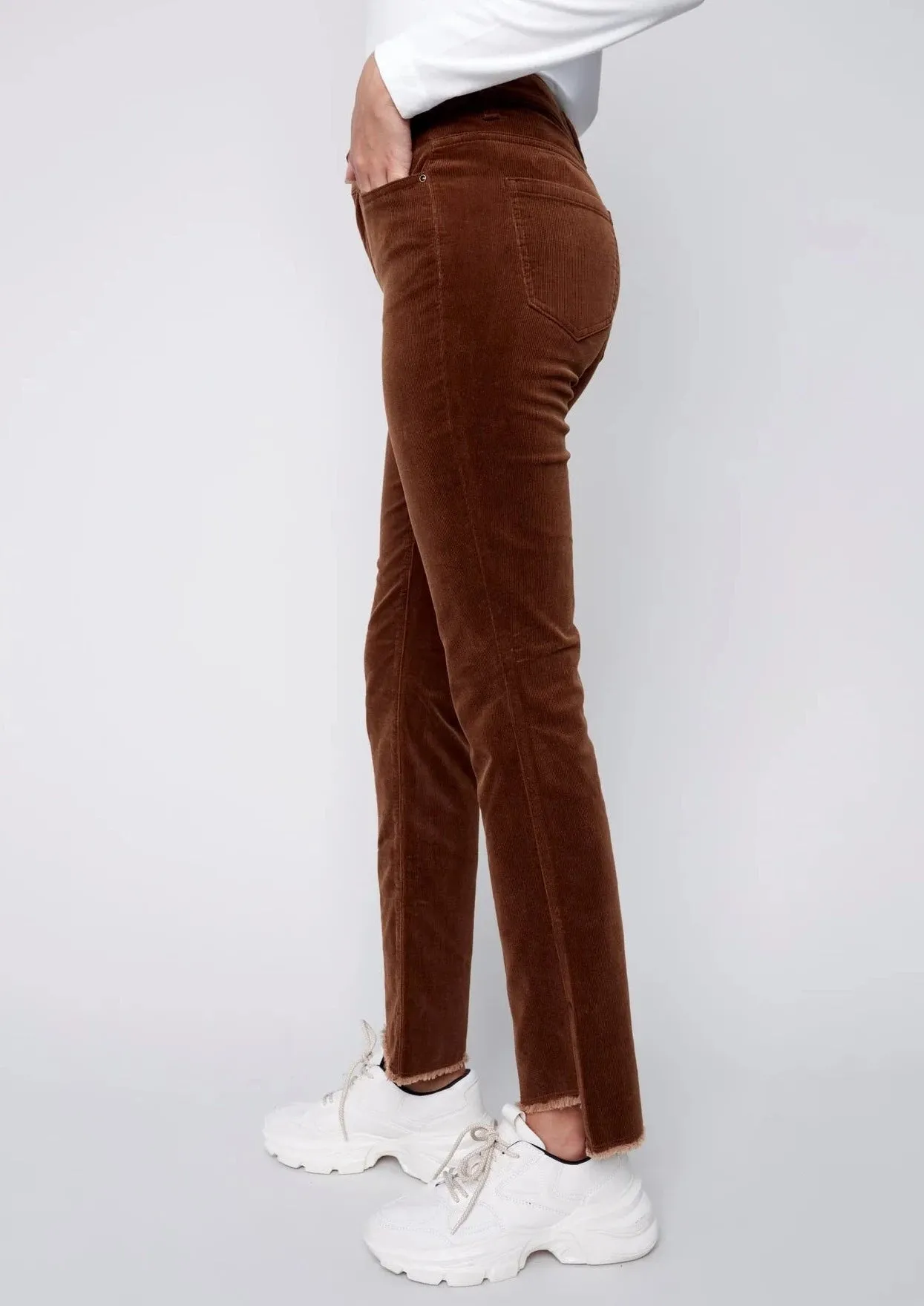 Assymetrical Hem Bootcut Pant [Truffle-C5429]