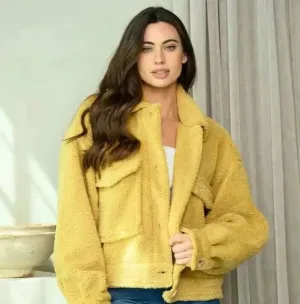 Bailey Faux Fur Jacket In Yellow