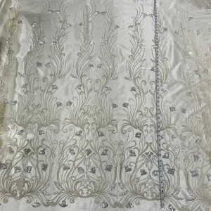 Beaded Lace Fabric Embroidered on 100% Polyester Net Mesh | Lace USA - GD-217064