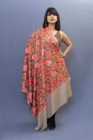 Beige Colour Base Beautiful Concept Of Chinaar All Over Jaal Looks Amazing On The Wearer.