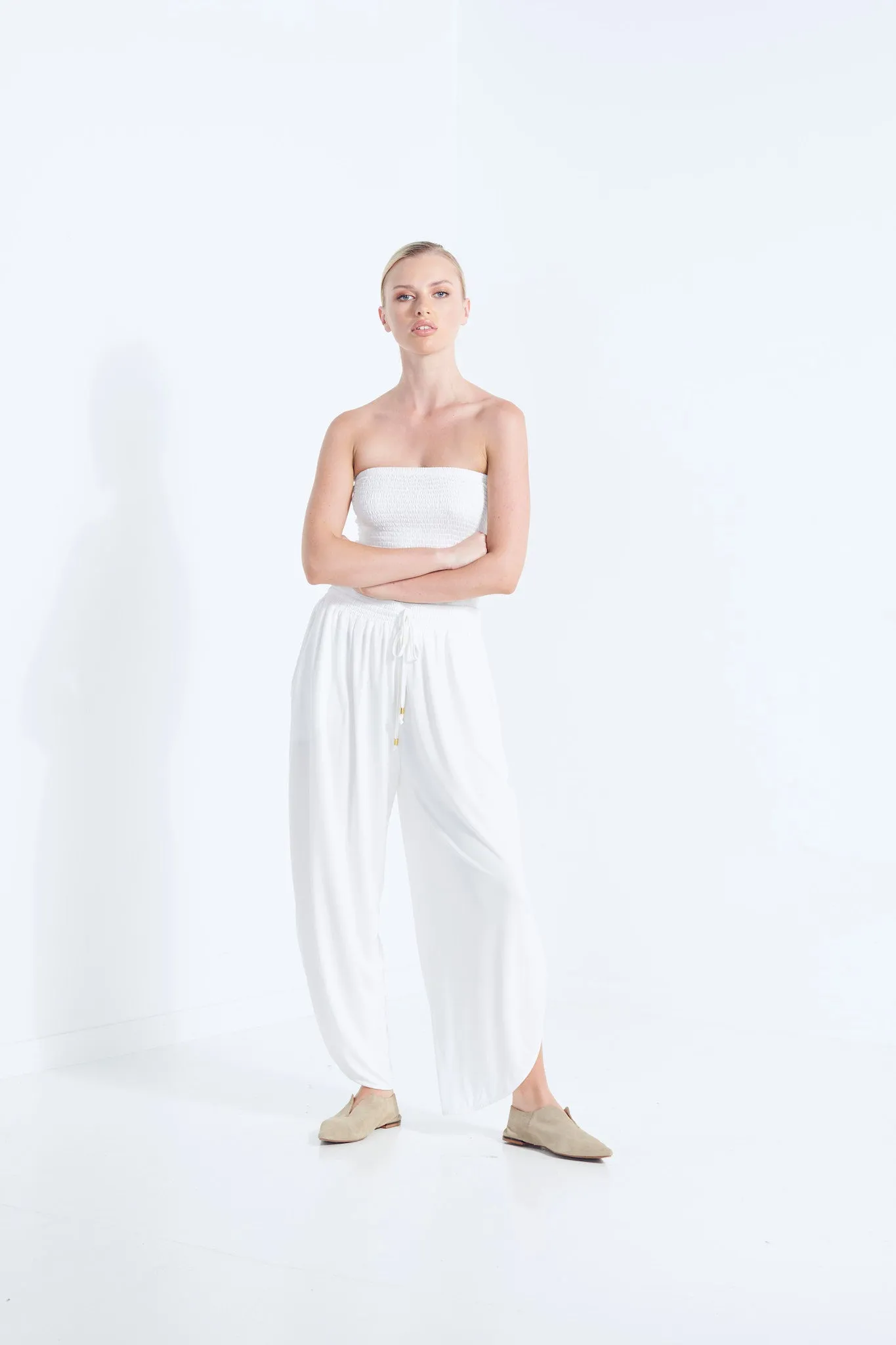 Belu Pants - White Dew (Plus Size)