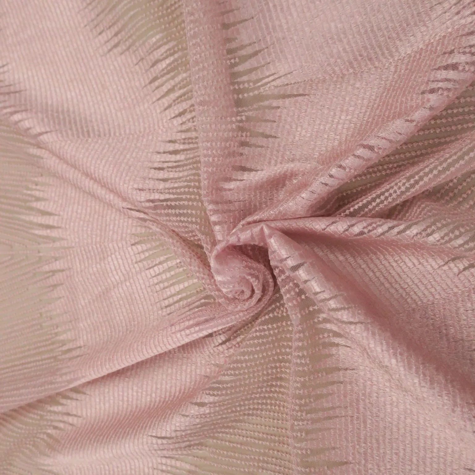 Blush Abstract Embroidered Tulle Fabric