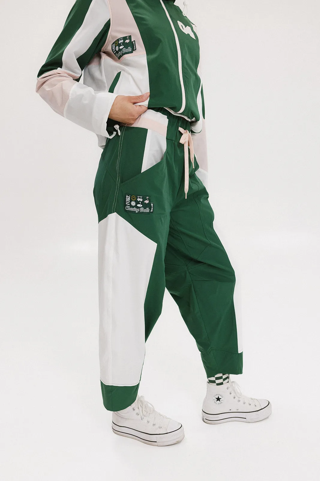 Caitlin Warm-Up Pant - Green/Pink