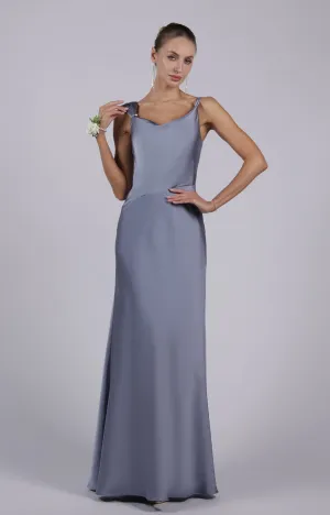 Chic Straps Cowl Neck Back Zipper Floor Length Dresses
