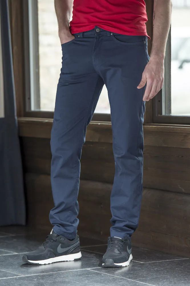 Clique 5-Pocket Stretch Light Trousers | Unisex | Lightweight Twill Cotton | Navy | XS-5XL