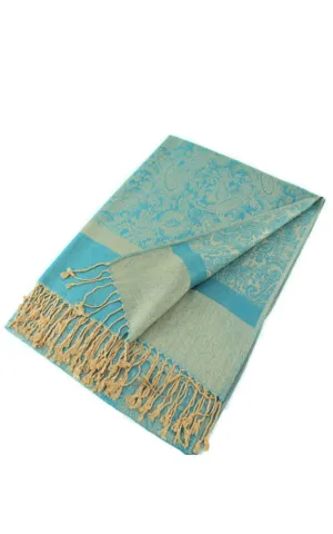 DB018-034 Light Paisley Pashmina Scarf Shawls