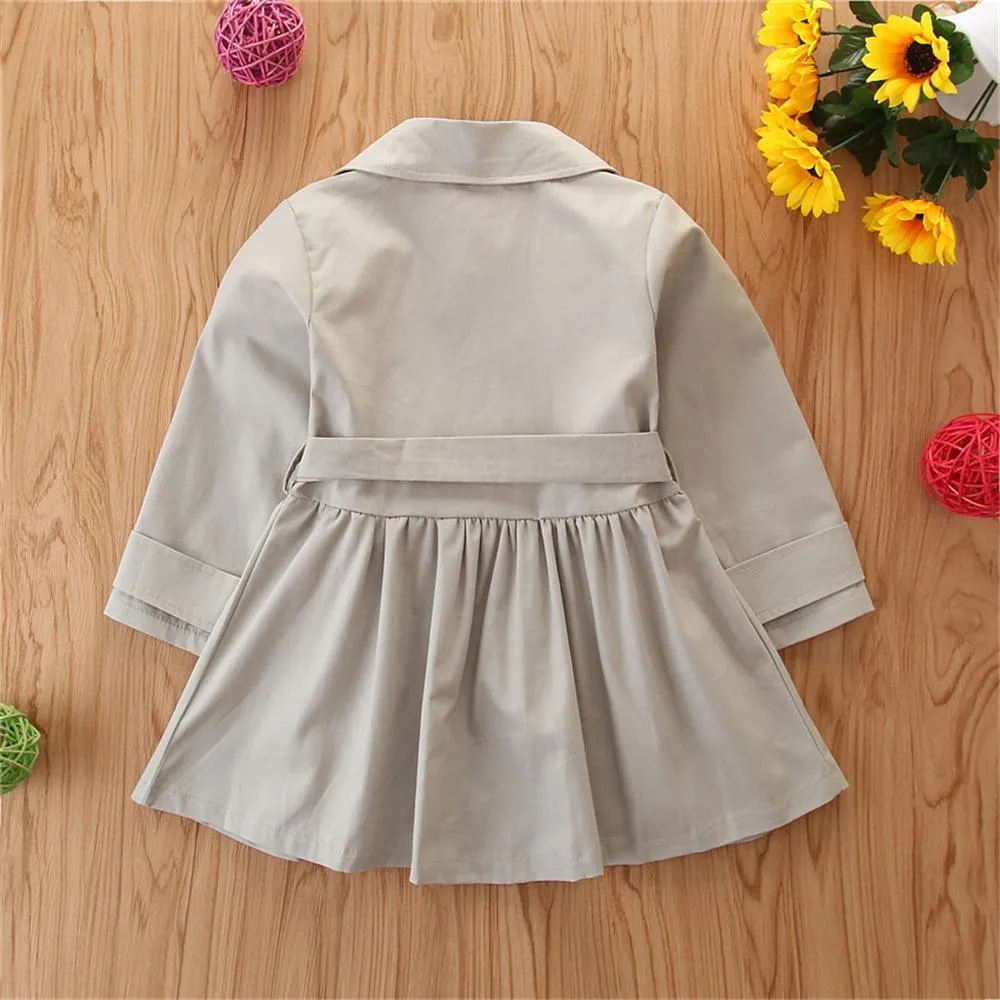 Girls Solid Long Sleeve Ruffle Casual Coats Wholesale
