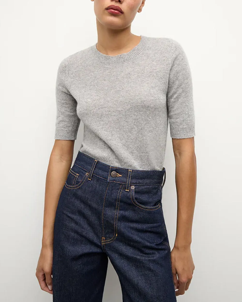 Heather Grey Cashmere Shana Sweater