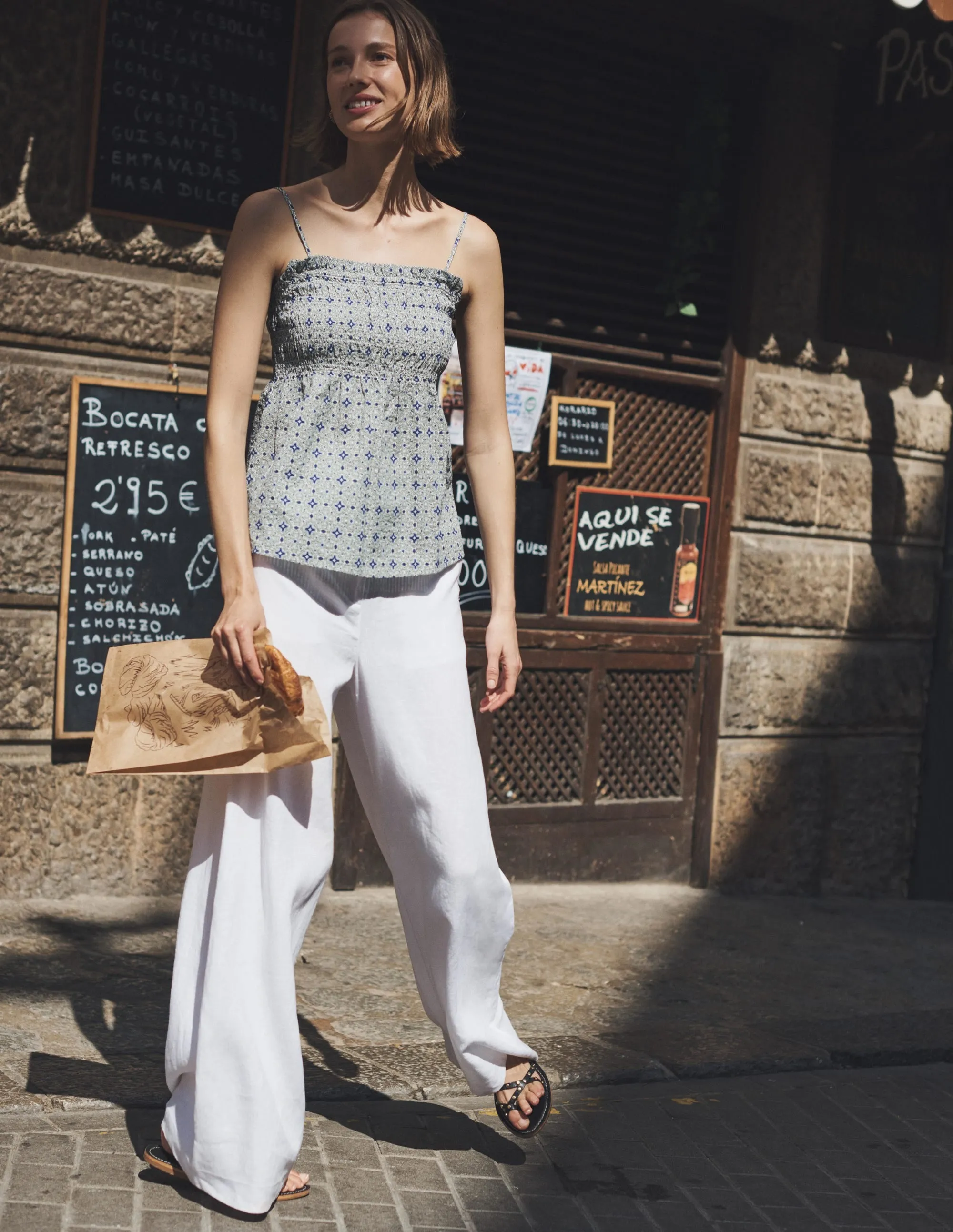 Highbury Linen Trousers-White