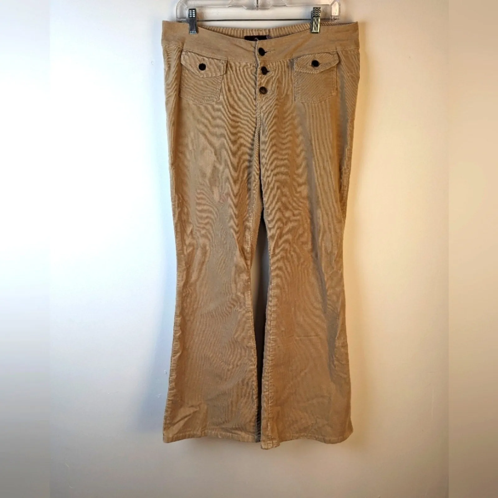 Jordache Lo-Rise Stretch Flared Button Front Pants 13/14