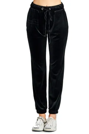 Khanomak Women's Waist Drawstring Casual Velvet Jogger Pants