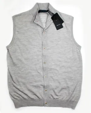 Kiton Sleeveless Cardigan Gray Button Front Wool EU 50 / M SALE