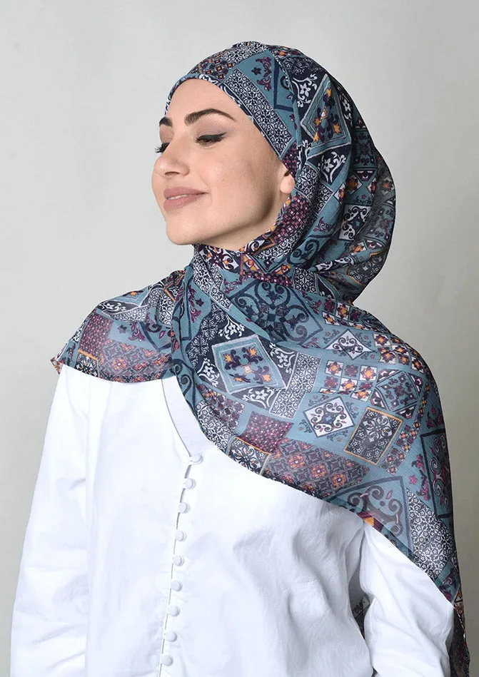 La Majolica- Cap Shawl- Crinkled Chiffon