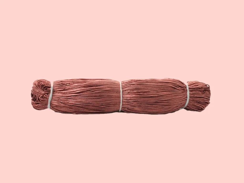 Light Copper Metallic Braided Zari Threads
