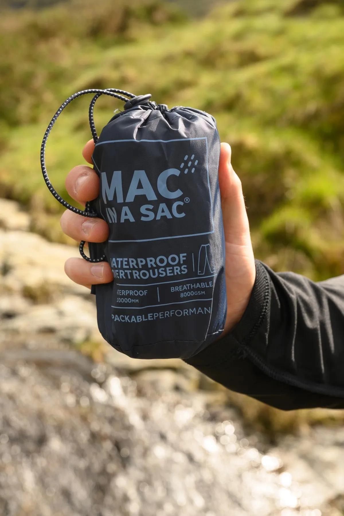 Mac in a Sac Adults Waterproof Breathable Windproof Packable Overtrousers-NAVY