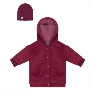 Mini P Magenta Rib Trimmed Wool Jacket