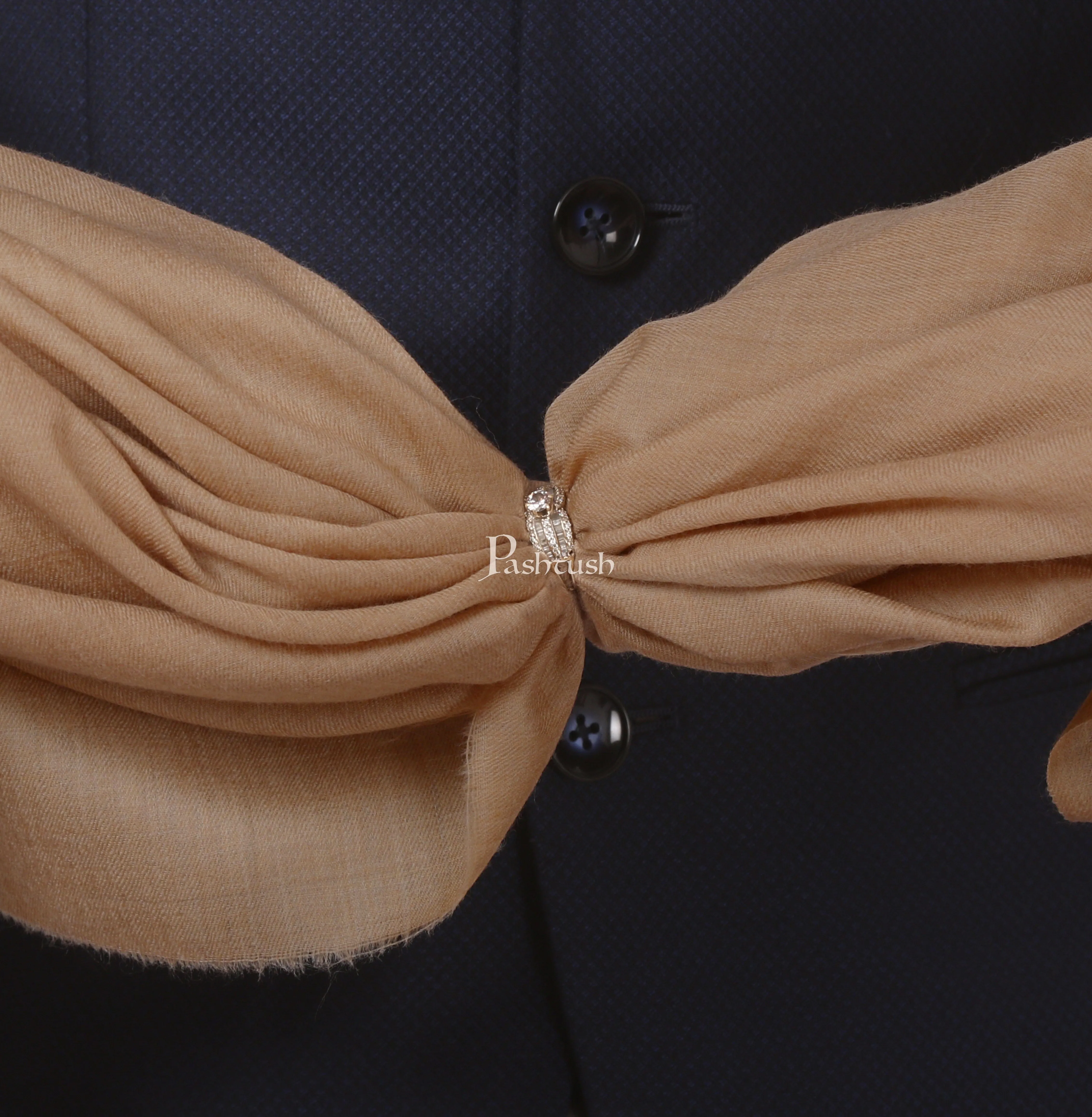 Pashtush His And Her Set Of 100% Pure Wool Shawls With Wooden Chester Box, Taupe and Black