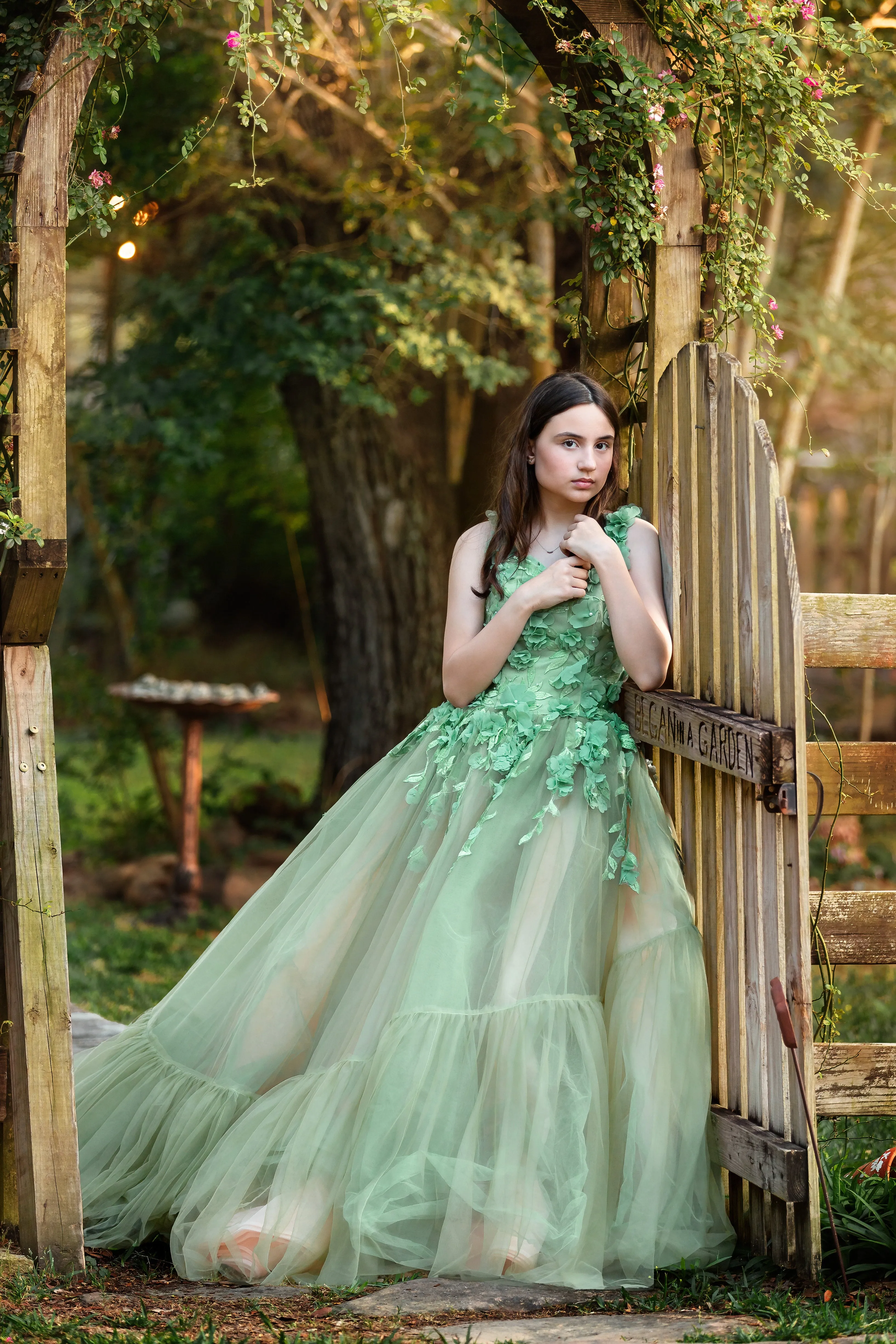 "Sage Symphony " Couture Floor length gown  (Adult 2-8)