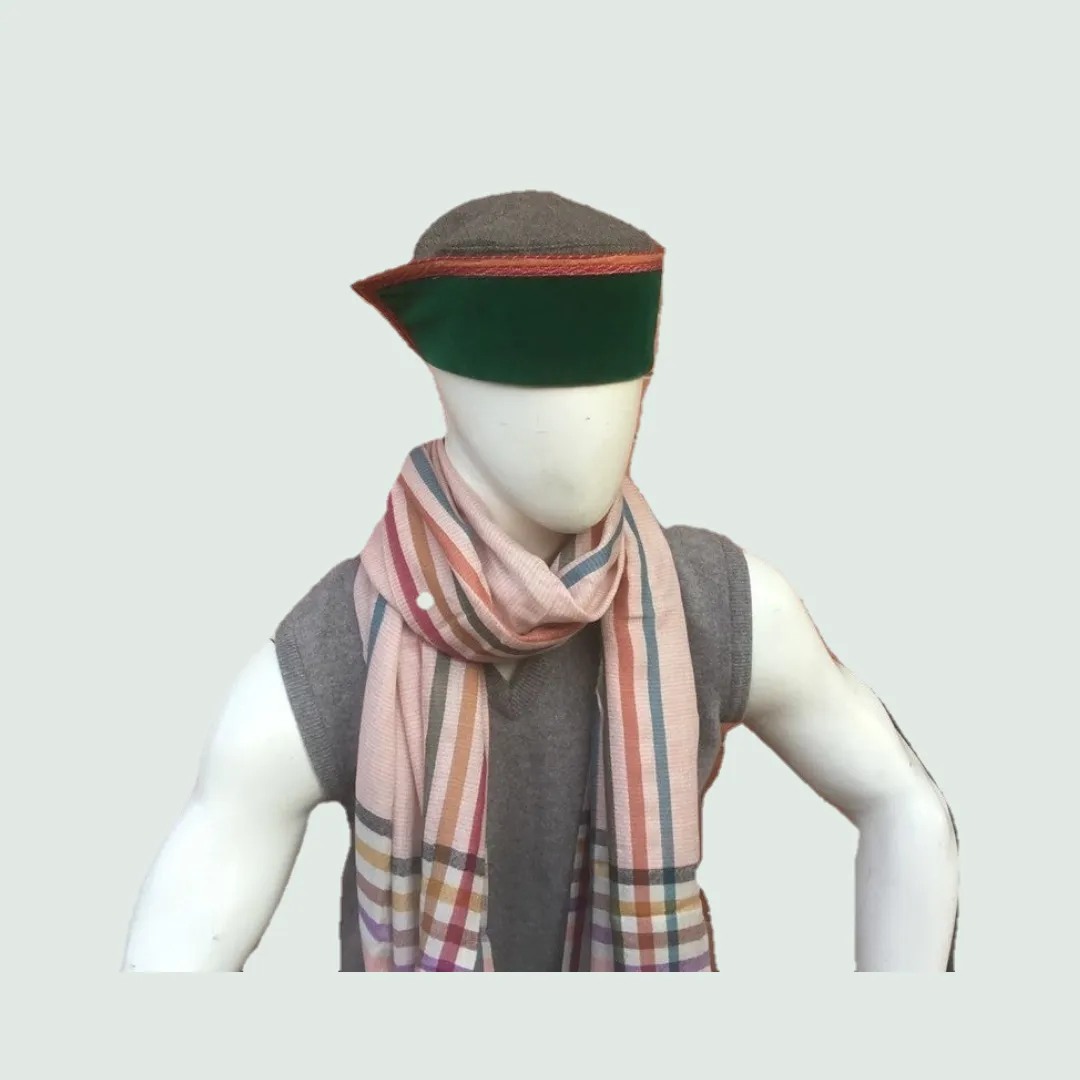 Red Check Stole for Men | 100% Organic Wool
