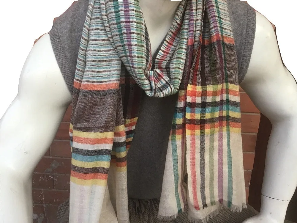 Red Check Stole for Men | 100% Organic Wool