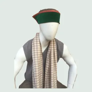 Red Check Stole for Men | 100% Organic Wool