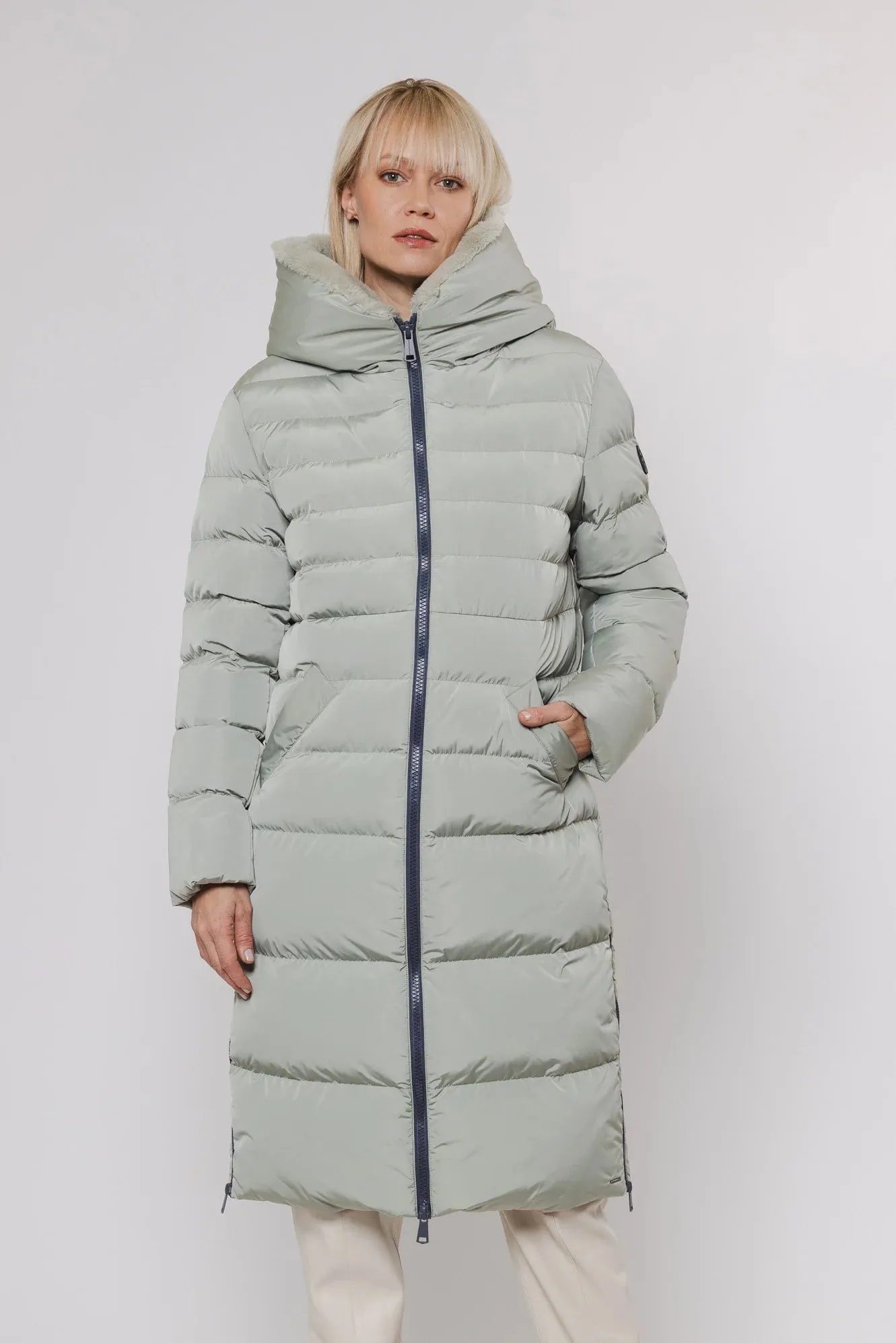 Rino & Pelle Coat - Keila Faux Fur Lining - Artichoke