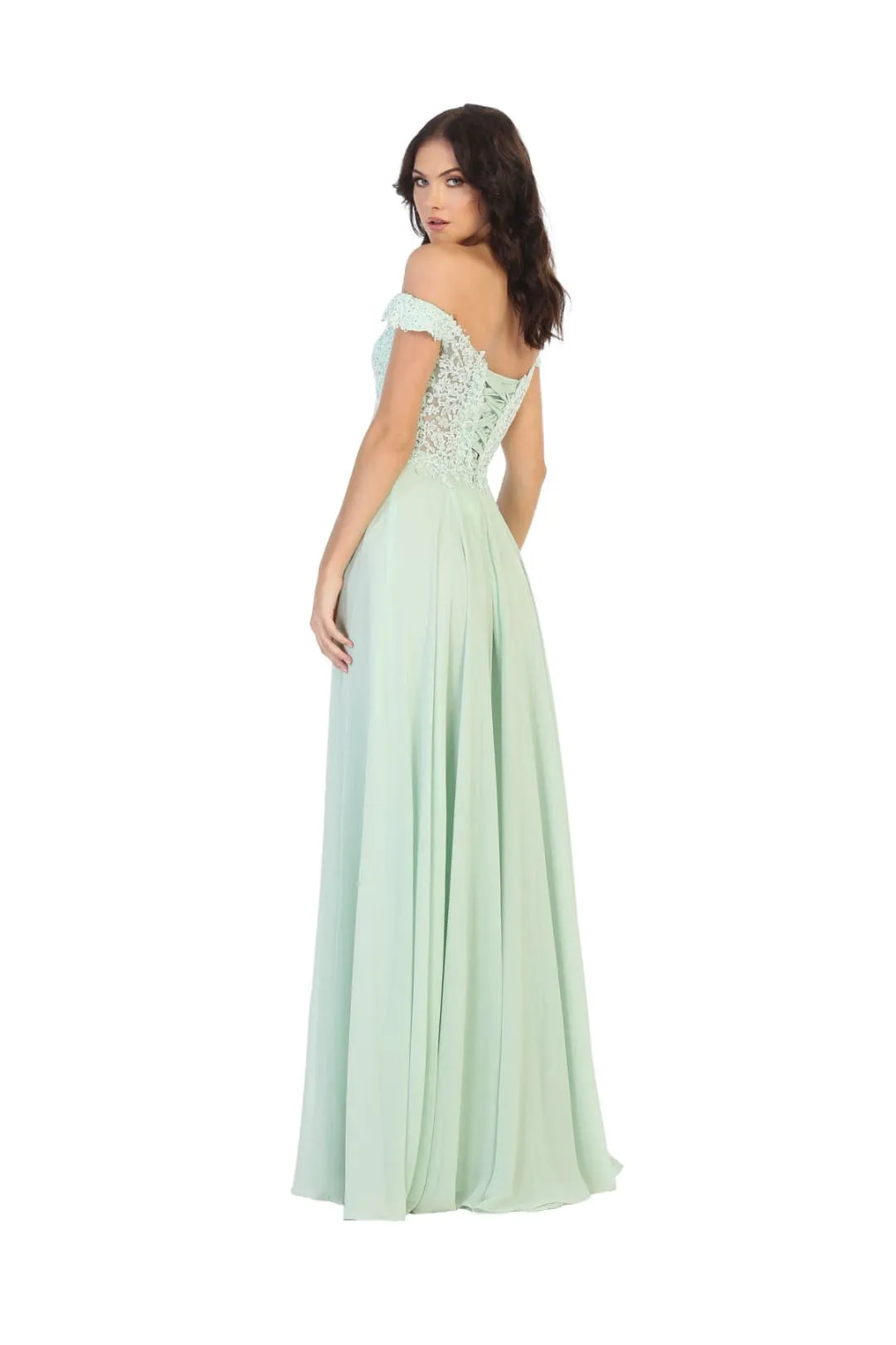 Sage Bridesmaid Dresses in Mesh and Plus Size Gowns by MQ1602