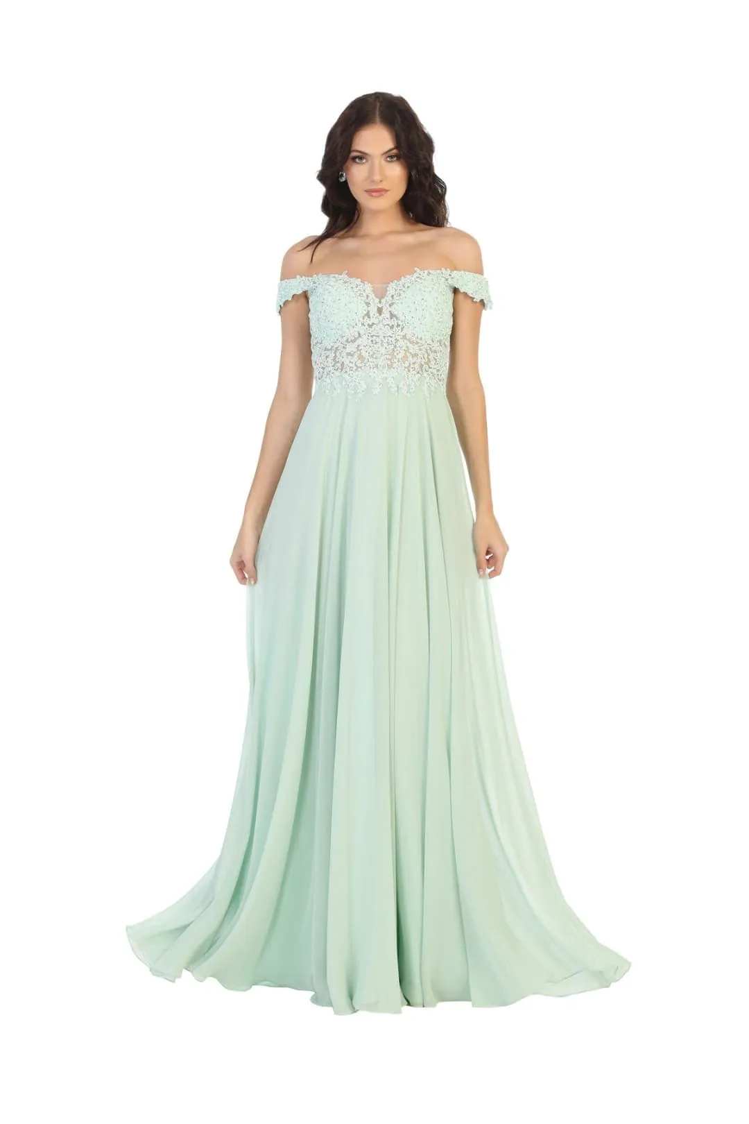 Sage Bridesmaid Dresses in Mesh and Plus Size Gowns by MQ1602