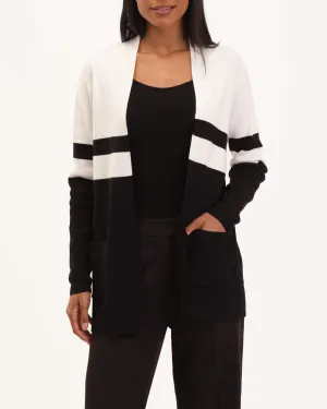 Soft Intarsia Open Front Cardigan