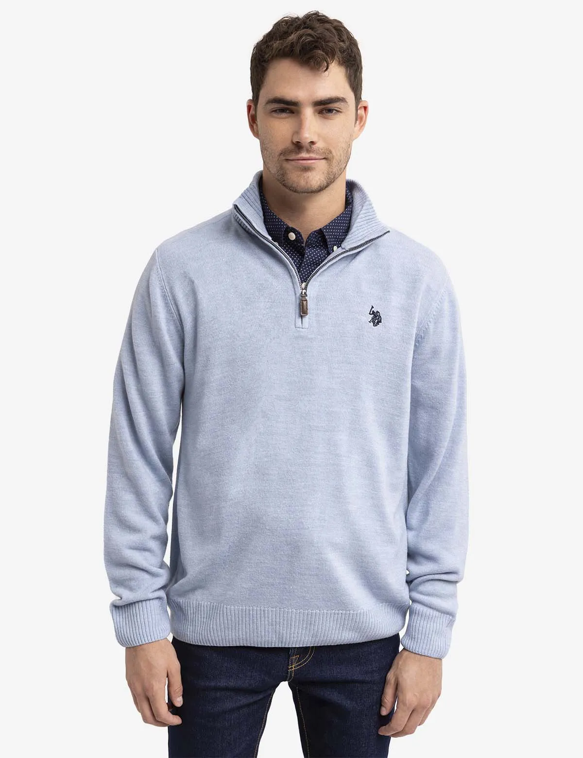 SOFT SOLID 1/4 ZIP SWEATER