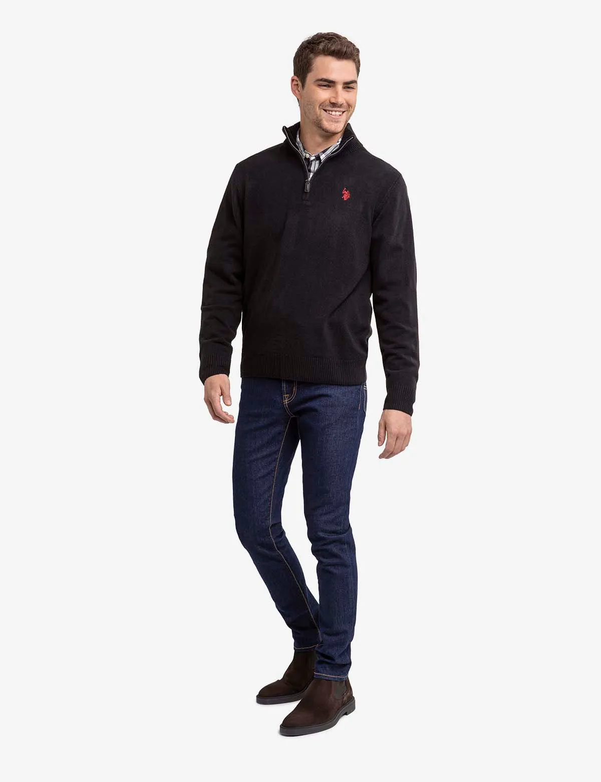 SOFT SOLID 1/4 ZIP SWEATER