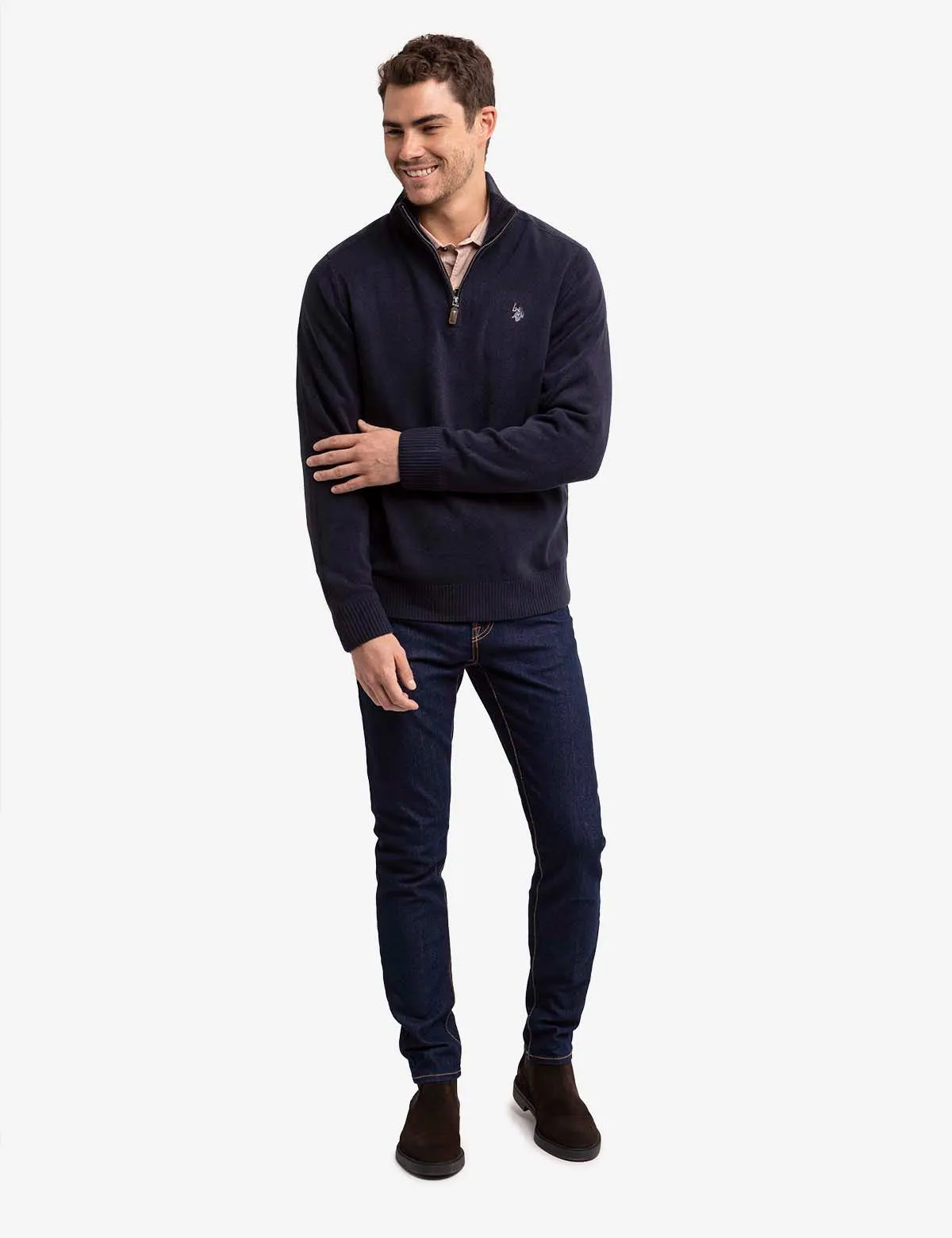 SOFT SOLID 1/4 ZIP SWEATER