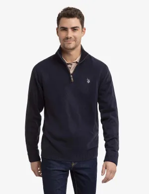 SOFT SOLID 1/4 ZIP SWEATER